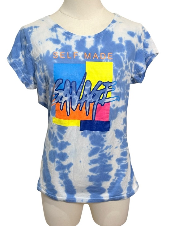 NWT - 3Forty Self Made Savage Tie-Dye Graphic Tee Women’s S/M (Jr XL) - Picture 2 of 6